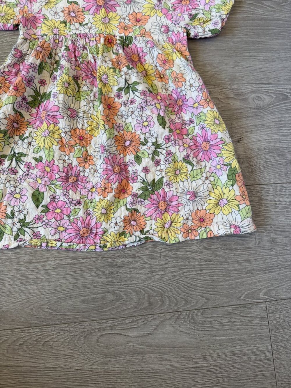 Zara Girls Floral Puff Sleeve Dress Size 4-5 Years 110cm - Picture 5 of 9